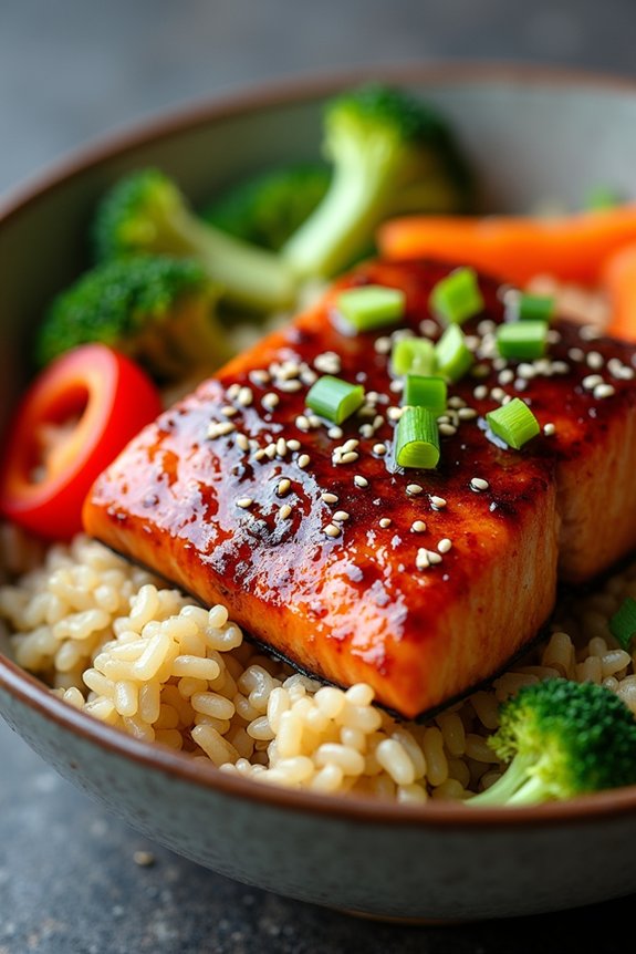 teriyaki salmon rice bowl