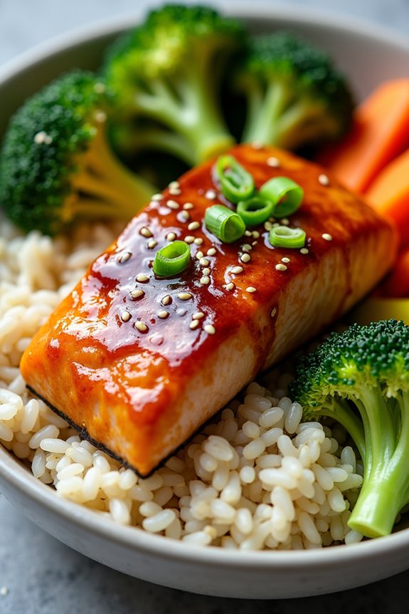 teriyaki salmon rice bowl