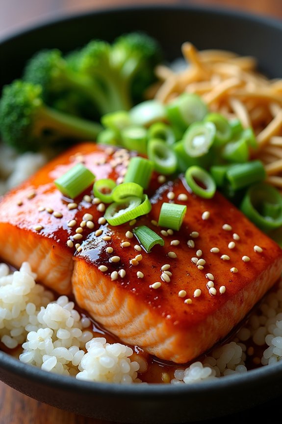 teriyaki salmon rice bowl