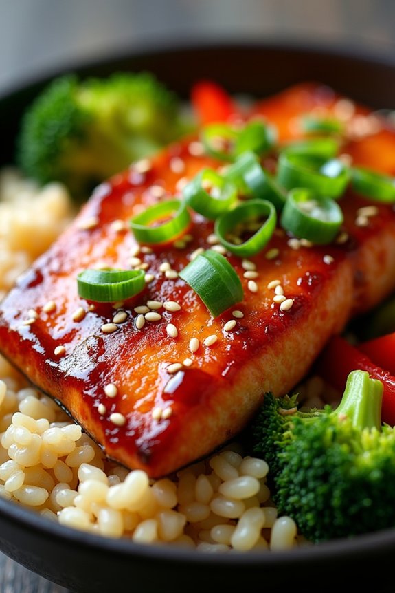 teriyaki salmon rice bowl