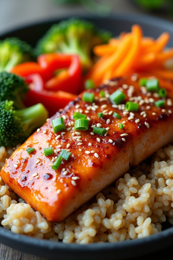teriyaki salmon veggie bowl