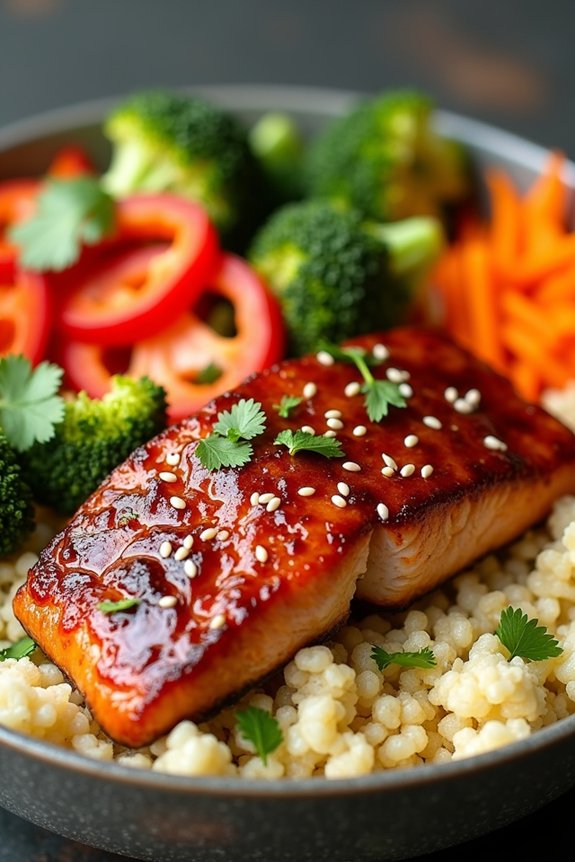 teriyaki salmon with cauliflower rice
