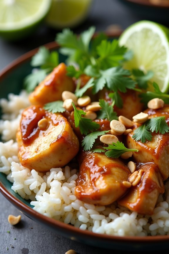 thai peanut chicken bowl