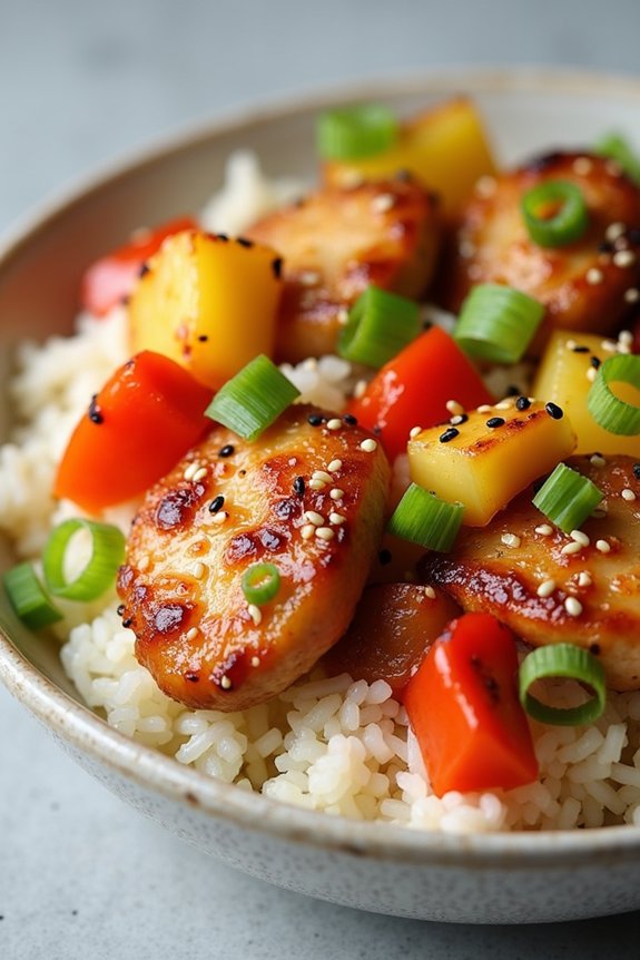 tropical chicken rice bowl