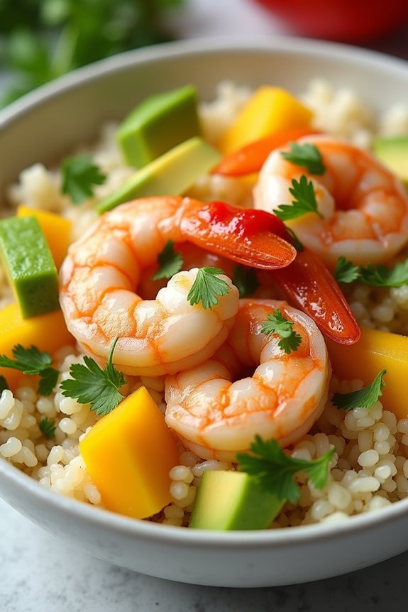 tropical shrimp rice bowl