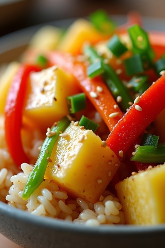 tropical vegan rice bowl
