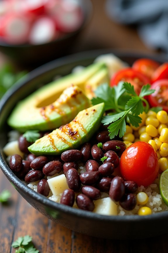vegan black bean rice bowl