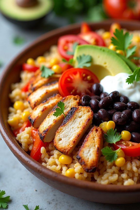 vibrant mexican rice bowl