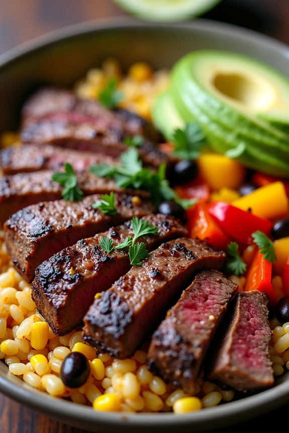 vibrant southwestern steak bowl