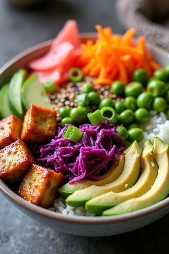 vibrant vegetarian rice bowl
