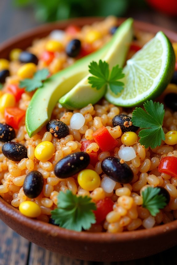 vibrant vegetarian rice bowl
