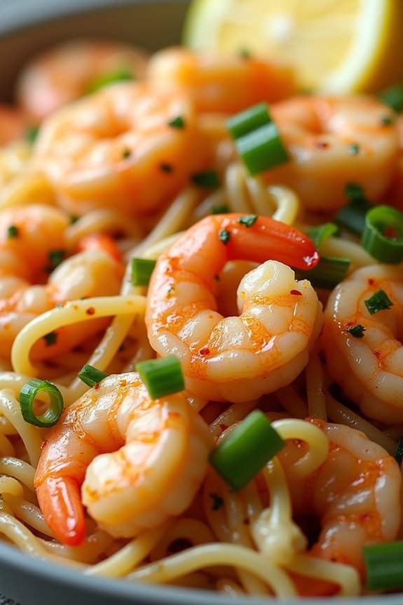 zesty shrimp noodle dish