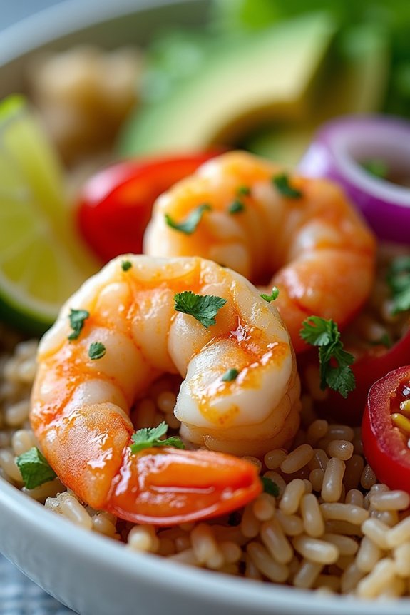 zesty shrimp rice bowl