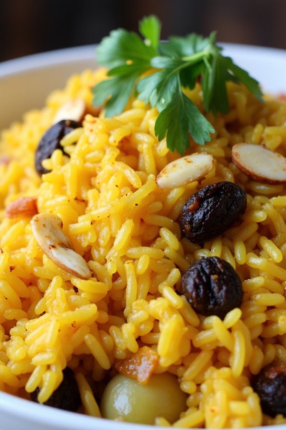 aromatic curry spiced rice pilaf
