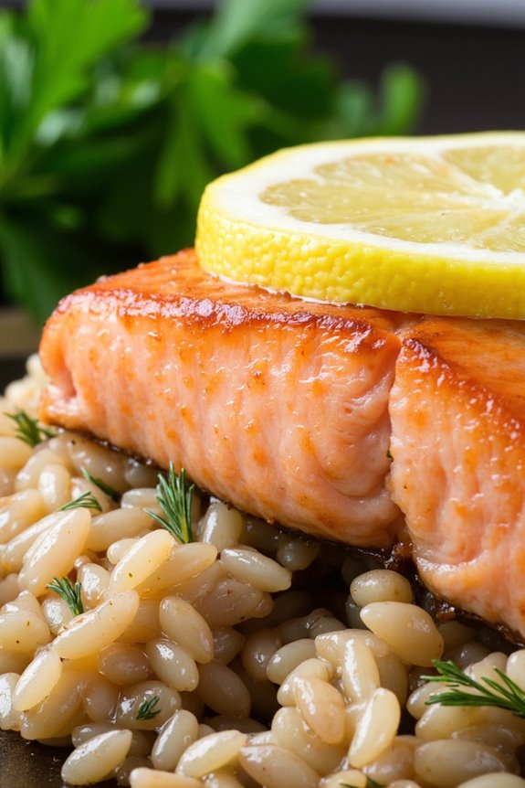 baked salmon with wild rice