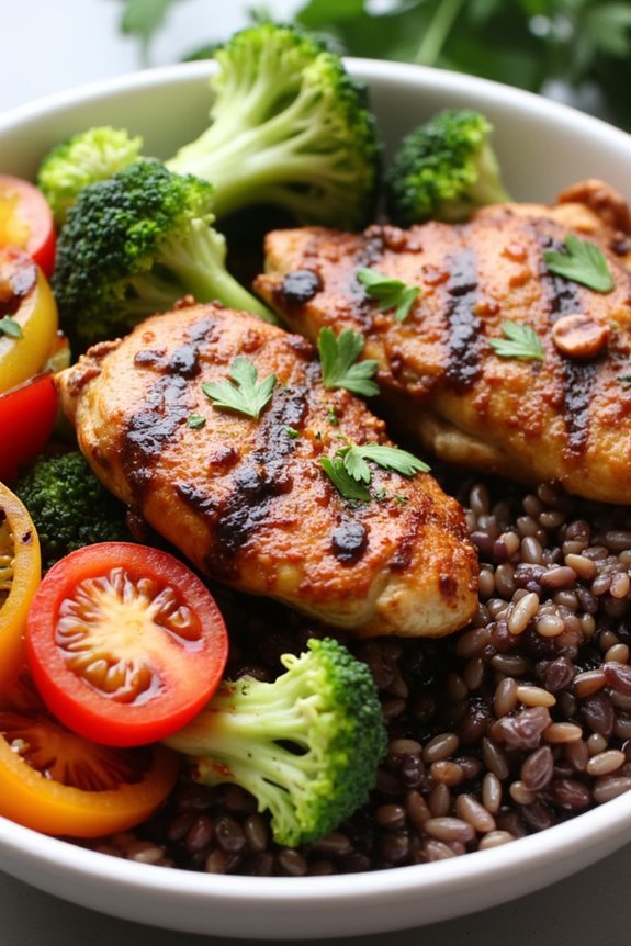 balsamic chicken wild rice bowl