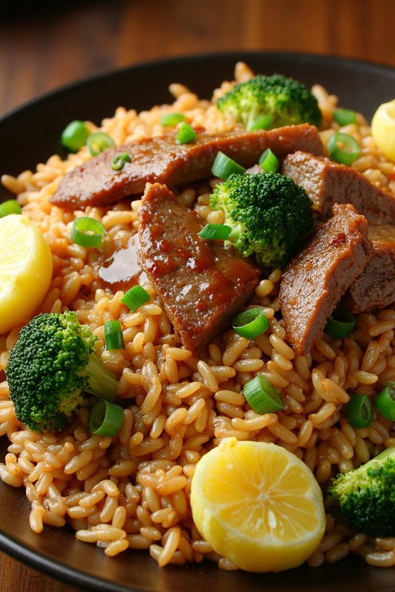 beef and broccoli fried rice