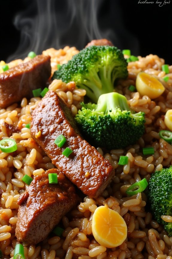 beef and broccoli fried rice