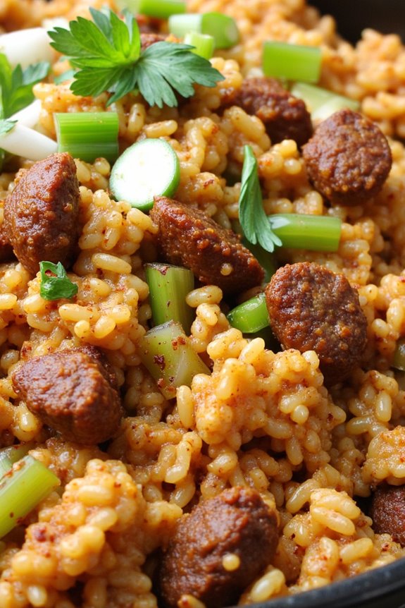 cajun cauliflower dirty rice