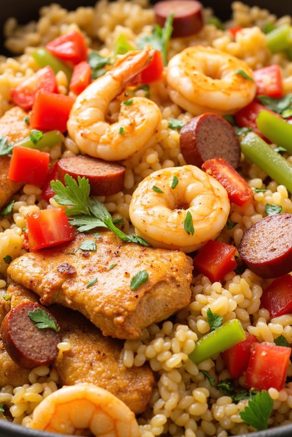 cajun cauliflower rice jambalaya