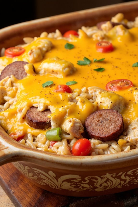 cajun chicken sausage rice casserole