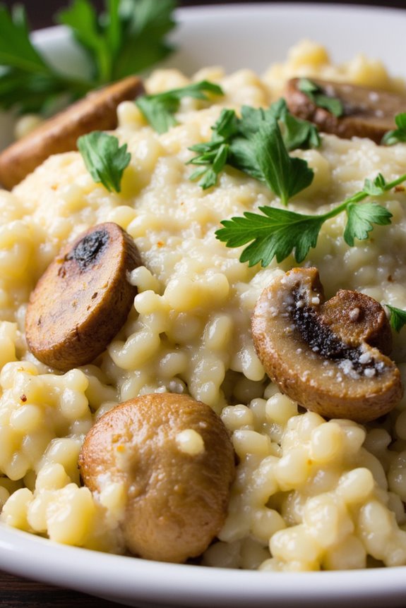 cauliflower rice mushroom risotto