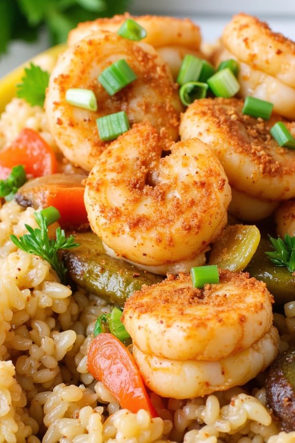 cauliflower rice shrimp dish