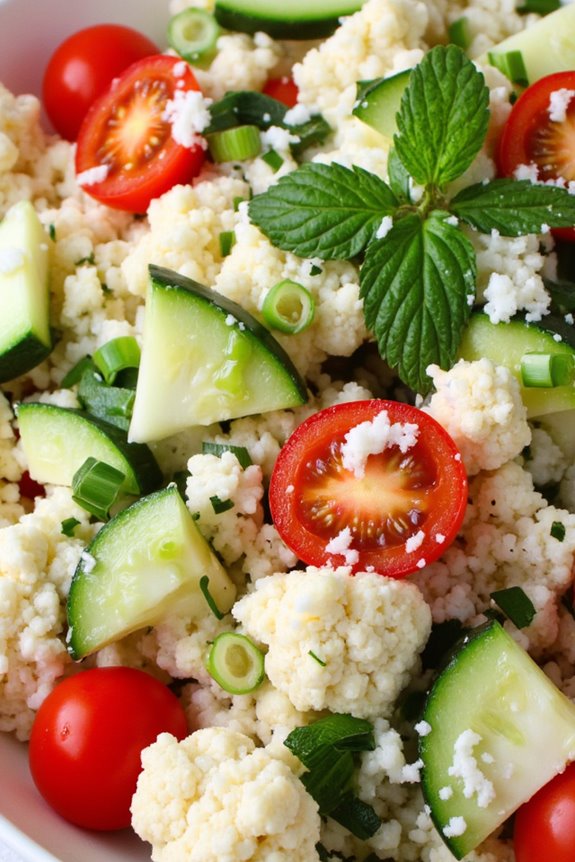 cauliflower rice tabbouleh salad