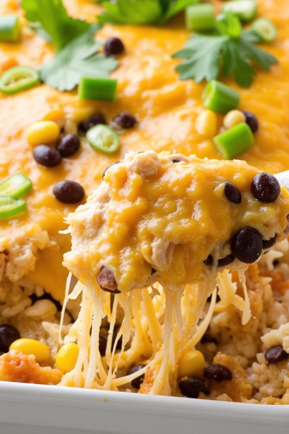 cheesy chicken enchilada bake