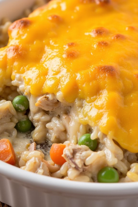cheesy chicken rice casserole
