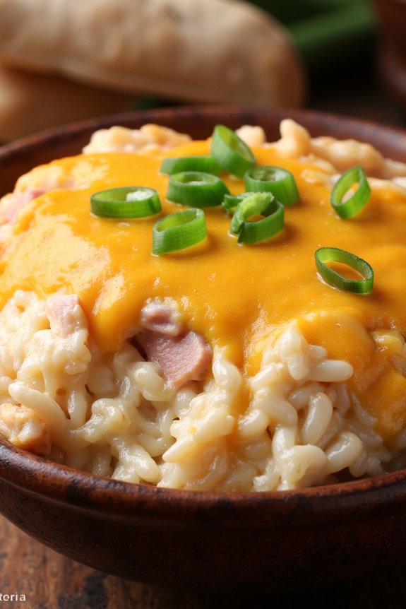 cheesy ham rice slow cooker