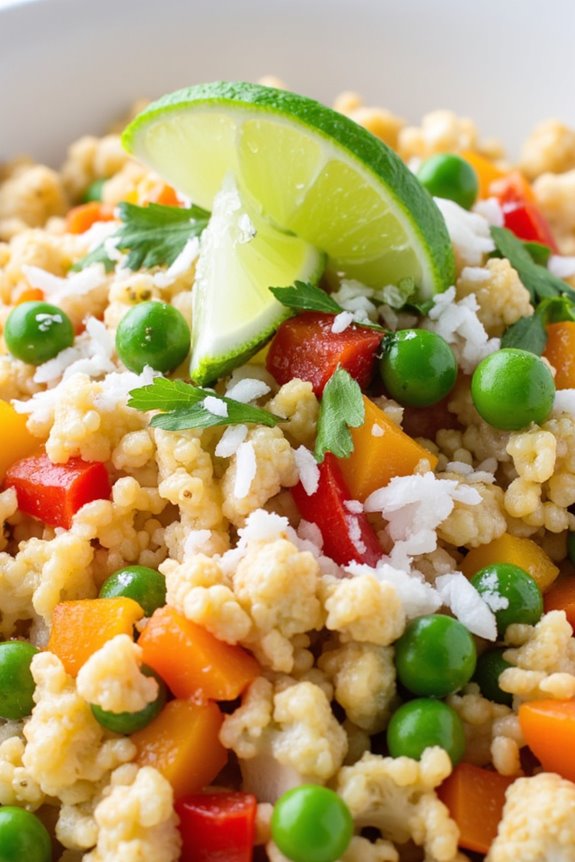 coconut lime cauliflower fried rice