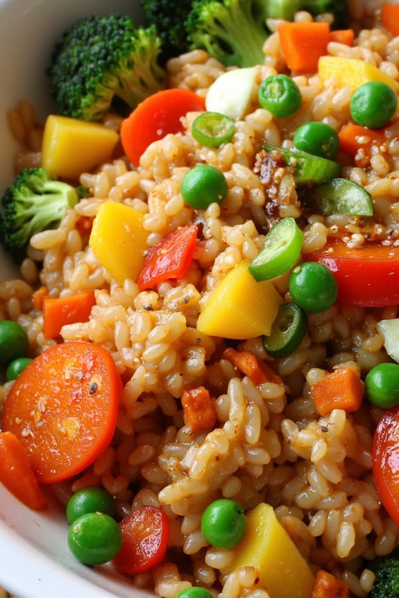 colorful vegetable fried rice