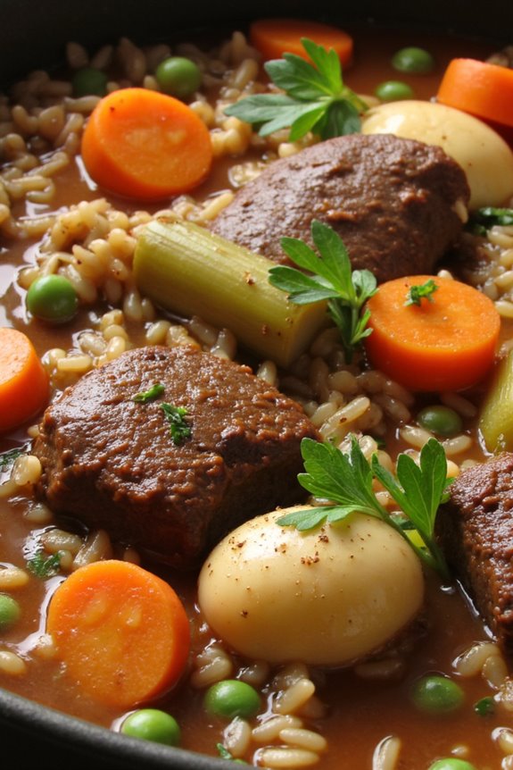 comforting beef and rice stew