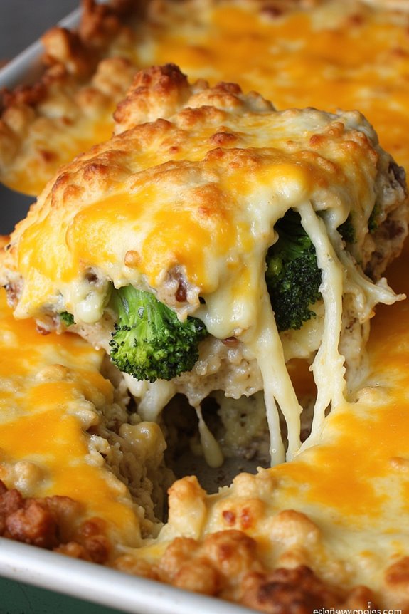 comforting cheesy rice bake
