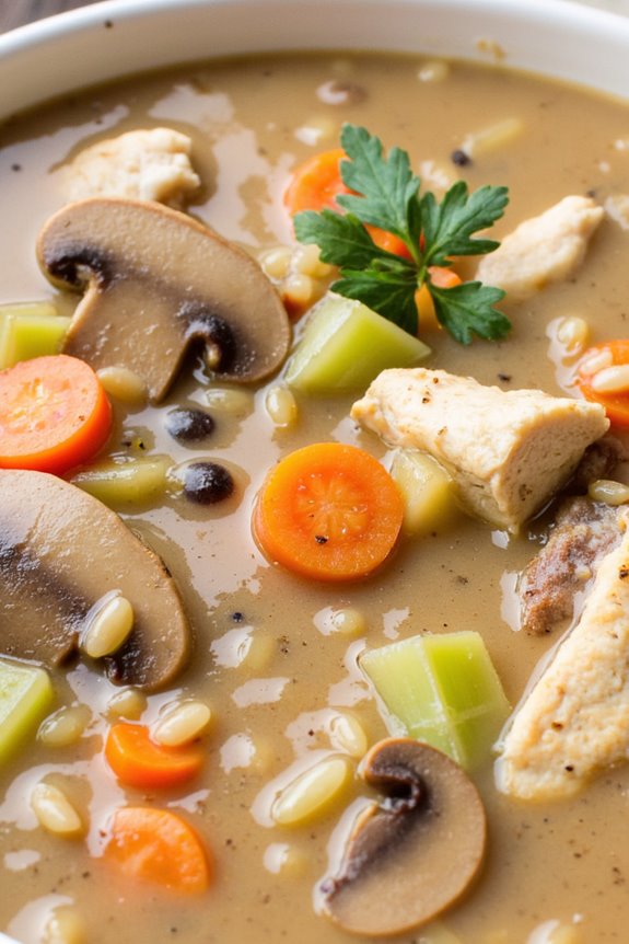 comforting chicken wild rice soup