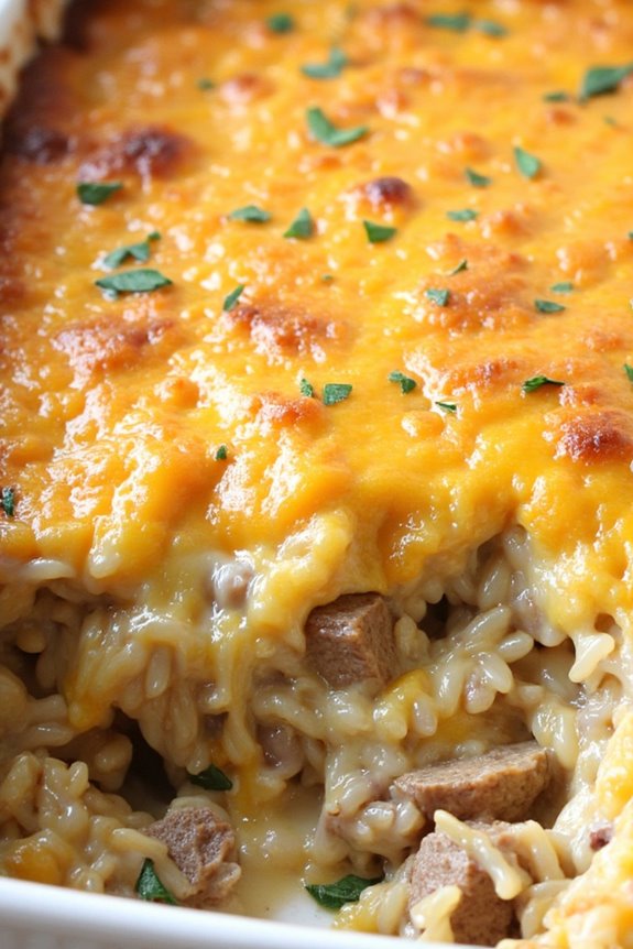 comforting creamy sausage casserole