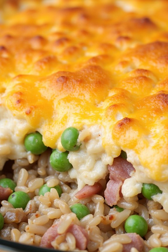 comforting ham and rice casserole