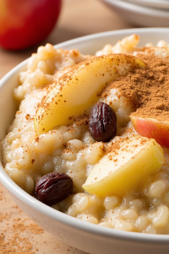 creamy apple cinnamon pudding