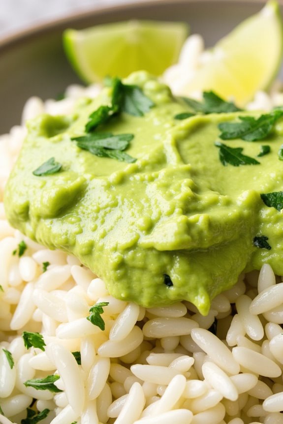 creamy avocado lime rice