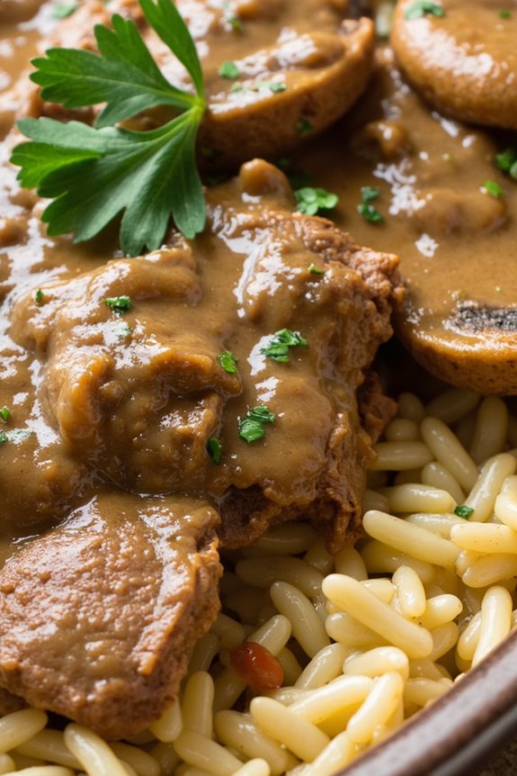 creamy beef stroganoff casserole