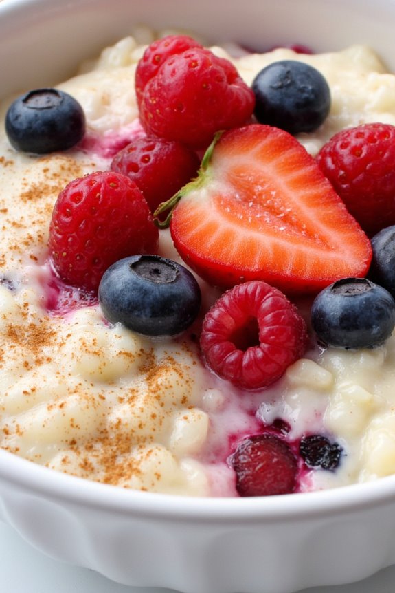 creamy berry infused rice pudding