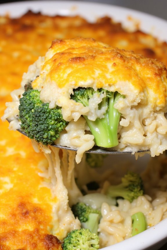 creamy cheddar broccoli casserole