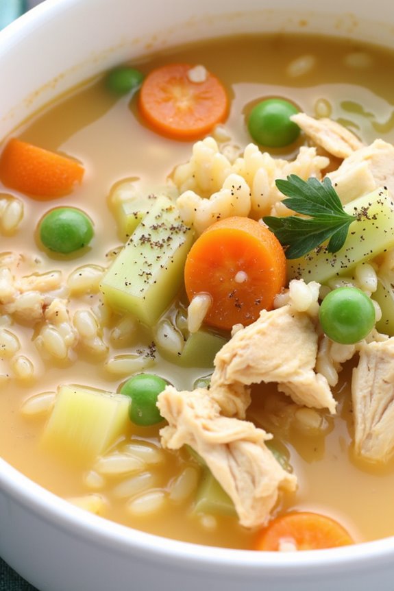 creamy chicken rice soup