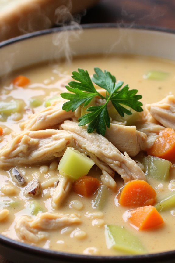 creamy chicken rice soup