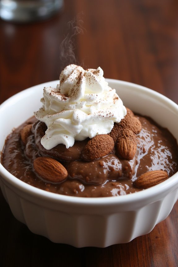 creamy chocolate rice pudding