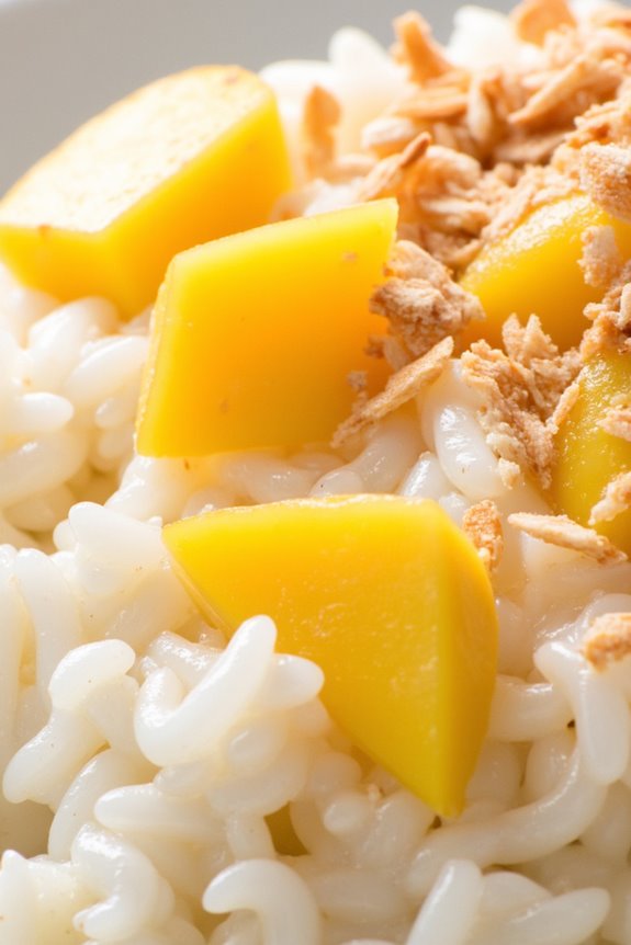creamy coconut mango rice pudding