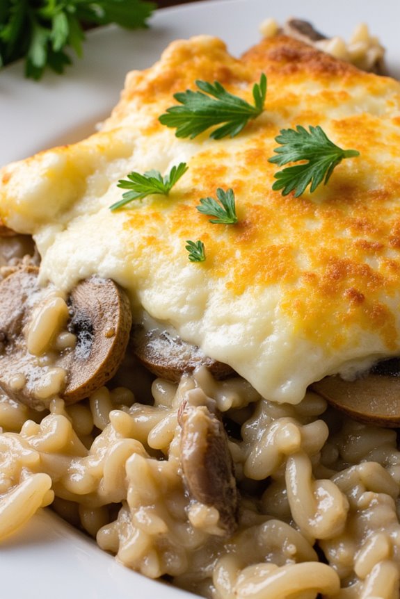 creamy mushroom rice casserole