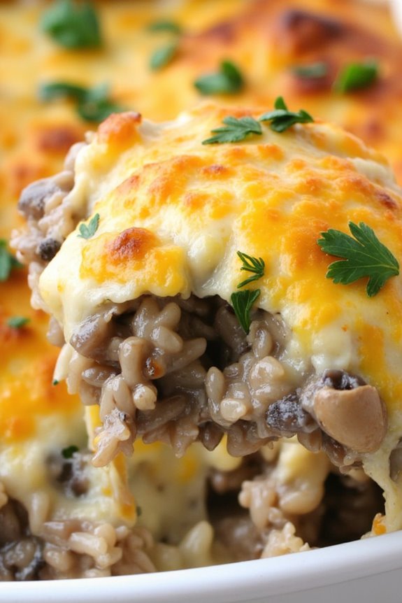 creamy mushroom rice casserole