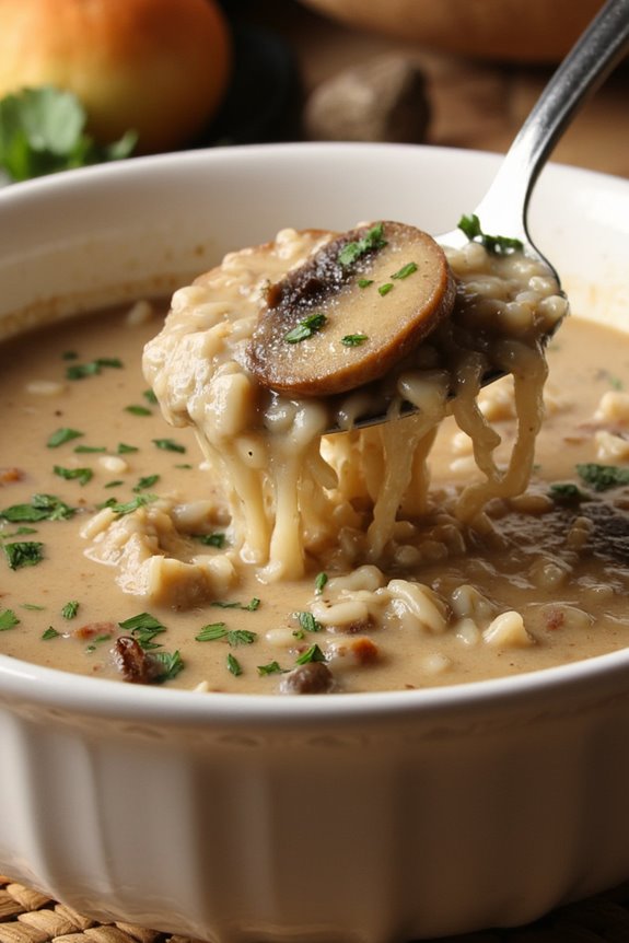 creamy mushroom wild rice soup